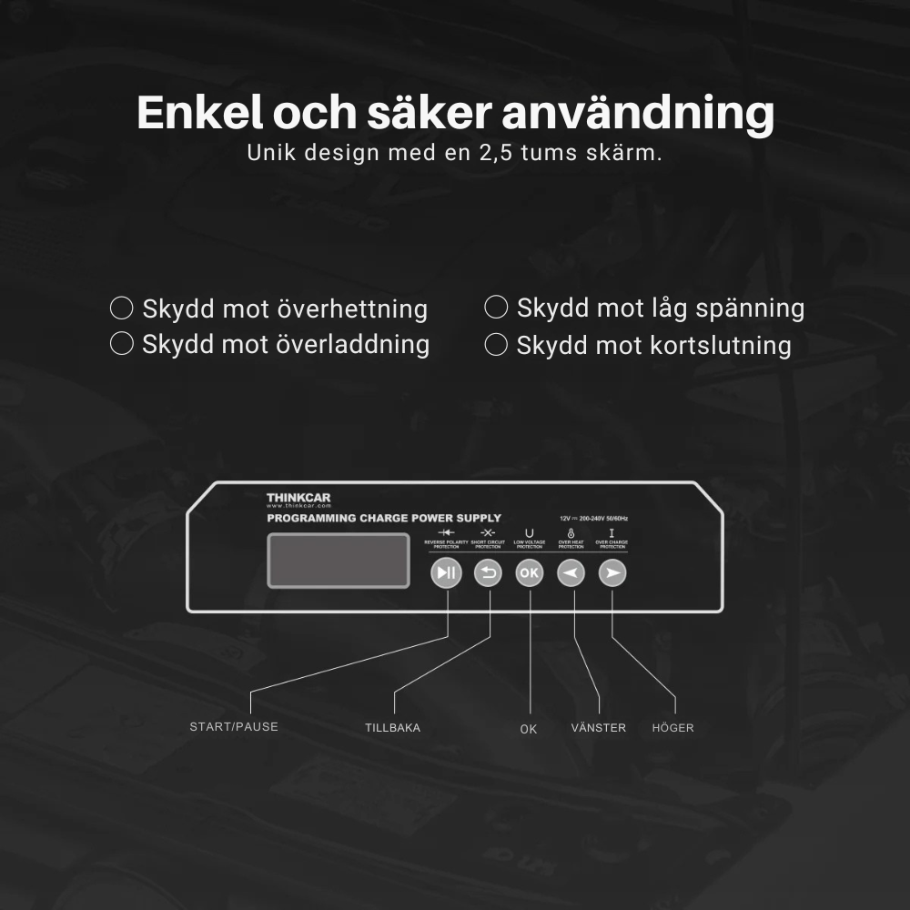 ThinkCar THINKPPS 150 - Strömförsörjning under programmering