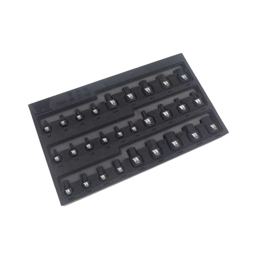 WELZH WERKZEUG Kraftbitshylsor, kort T10-T50, H6-H19, M4-M18 28 delar