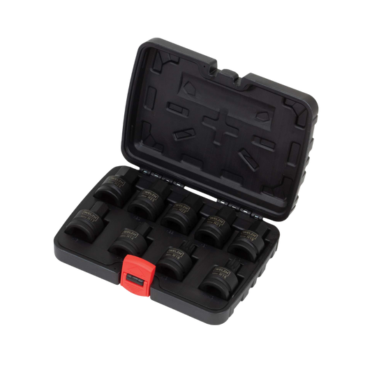 WELZH WERKZEUG Kraftbitssats 3/4" Spline & Hex-profil 9 delar