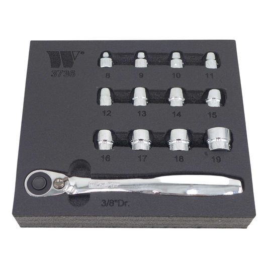 WELZH WERKZEUG Hylssats 3/8" Super Slim Series 8-19mm